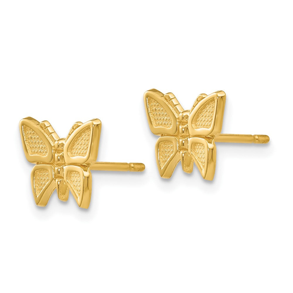 10K Gelbgold Poliert Schmetterling Ohrstecker