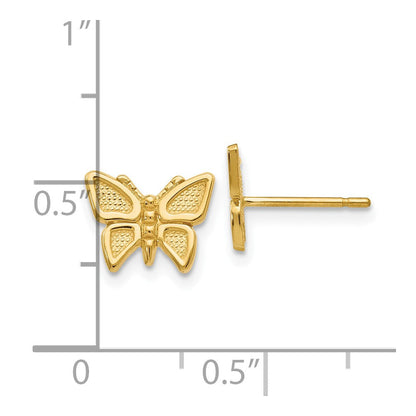 10K Gelbgold Poliert Schmetterling Ohrstecker