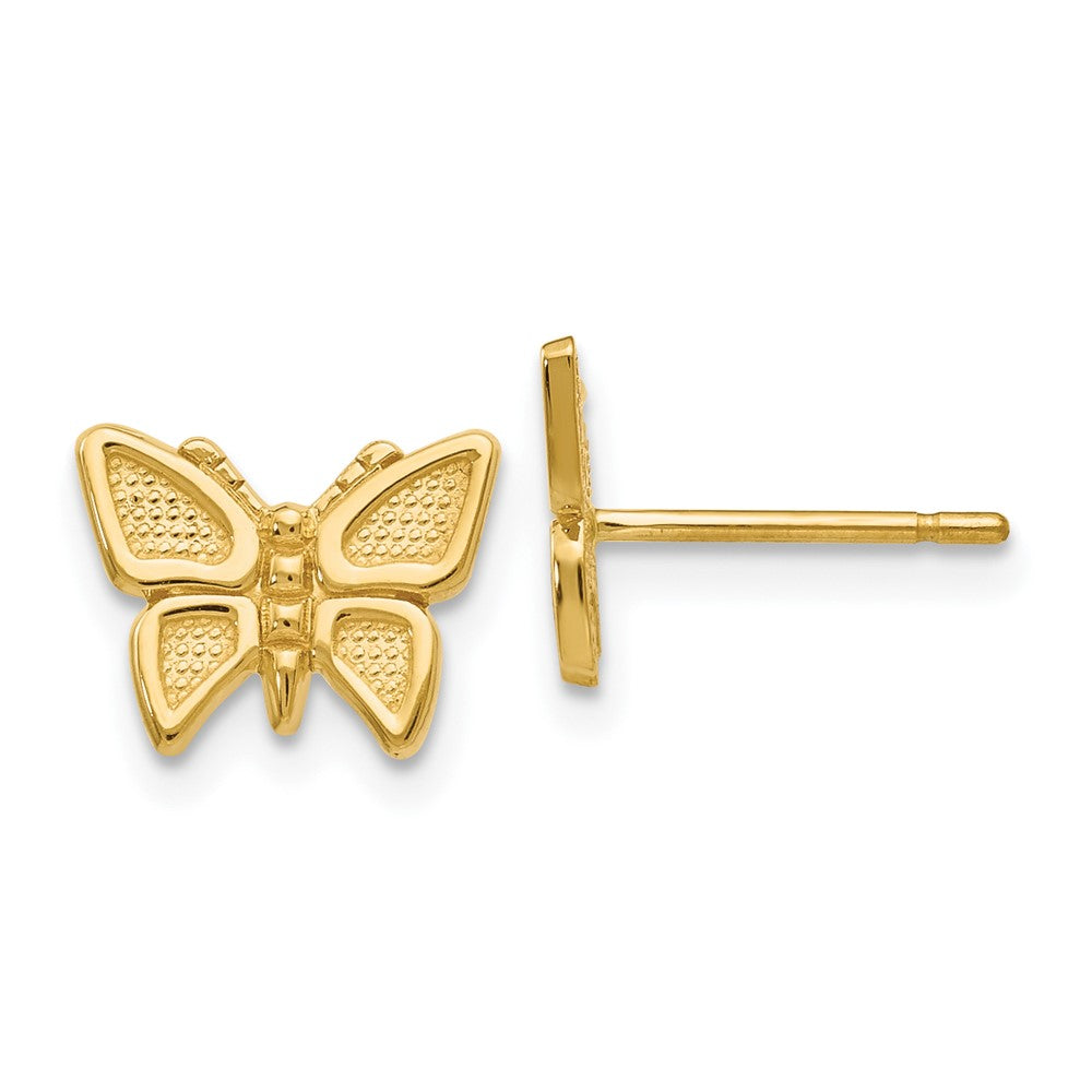 10K Gelbgold Poliert Schmetterling Ohrstecker