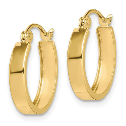 10K Gelbgold Quadratisch Röhre Creolen