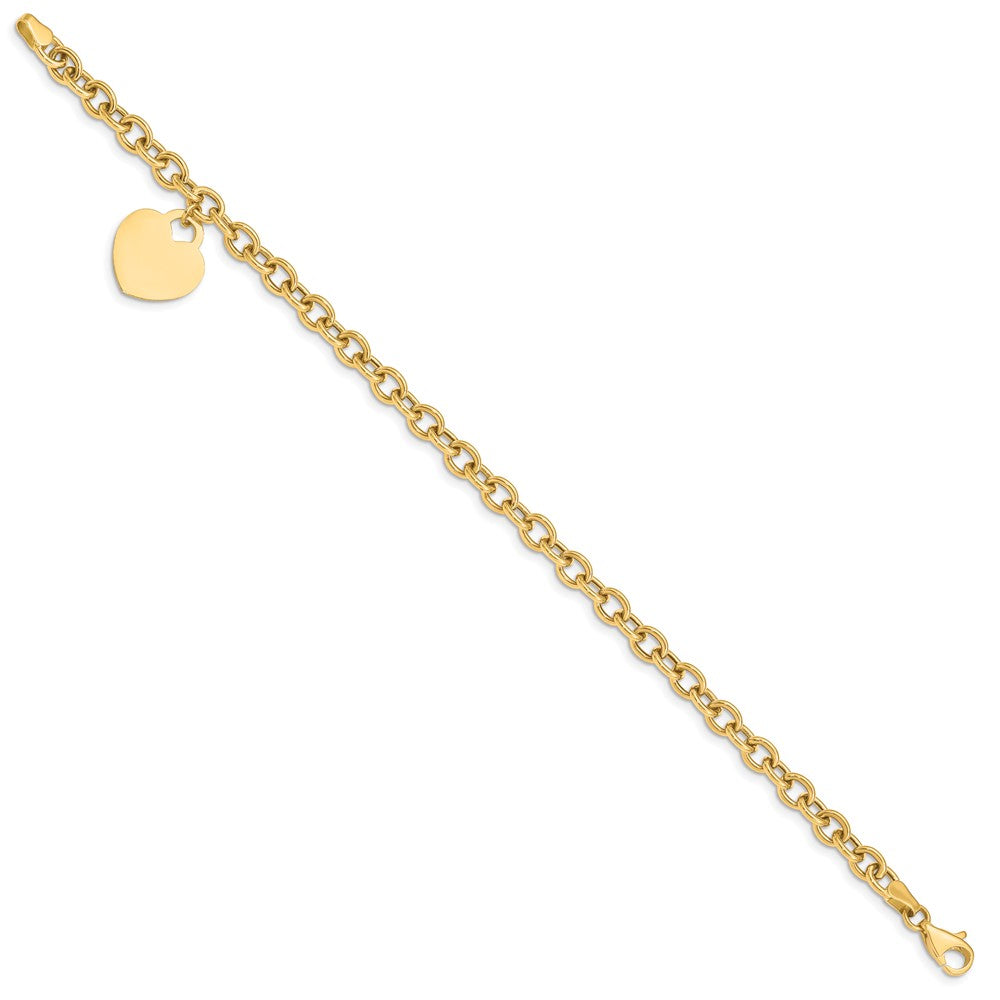 10K Gelbgold Herz Charm Hohl Armband