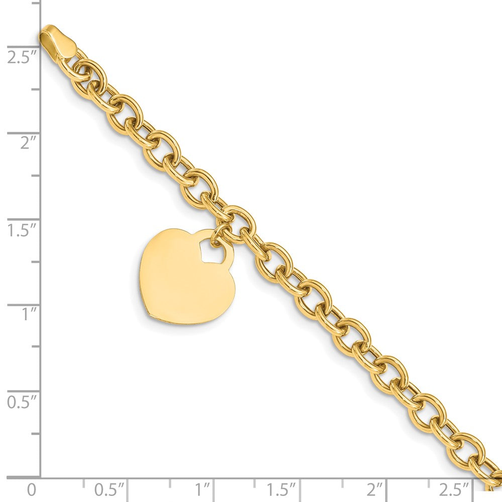 10K Gelbgold Herz Charm Hohl Armband