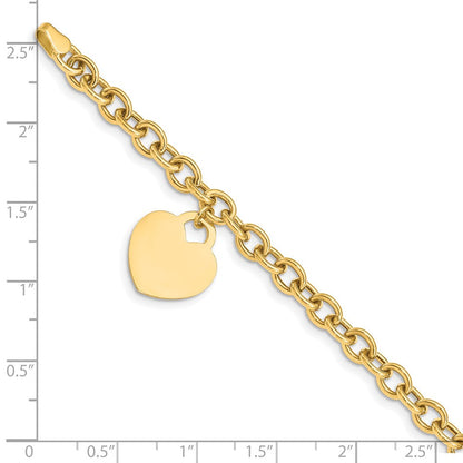 10K Gelbgold Herz Charm Hohl Armband
