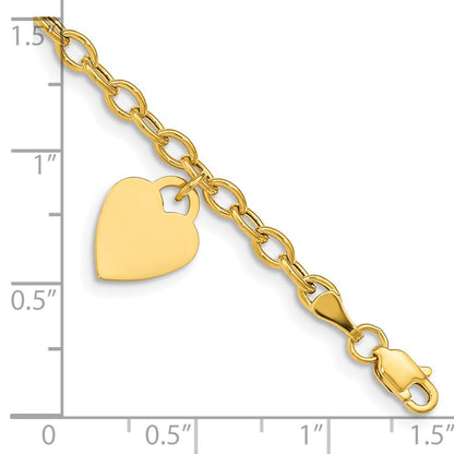 10K Gelbgold Hängend Herz Fußkettchen