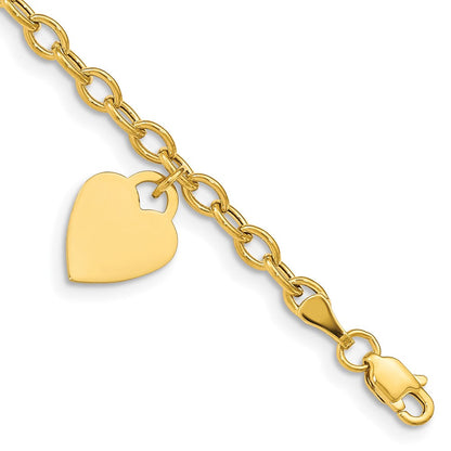 10K Gelbgold Hängend Herz Fußkettchen