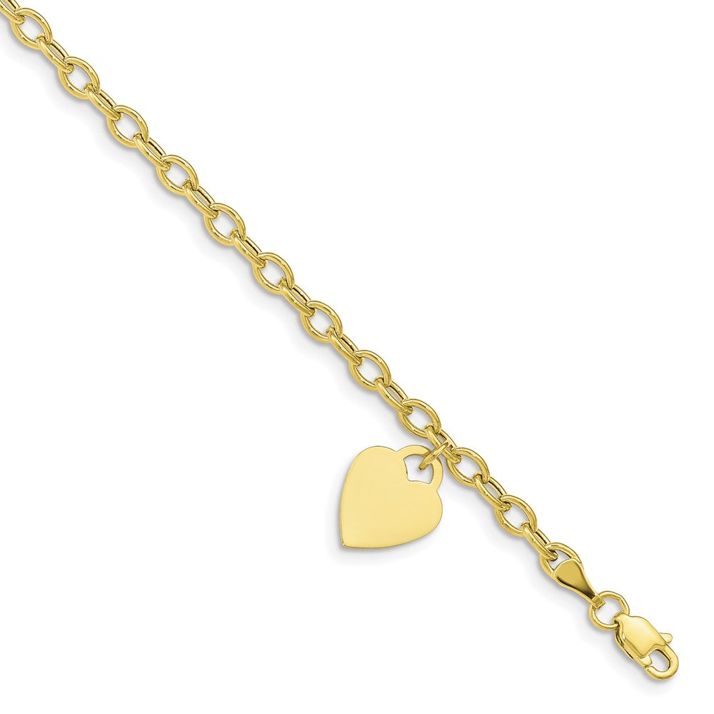10K Gelbgold Hängend Herz Armband