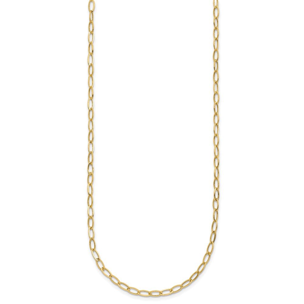 10K Gelbgold Oval Glieder 18necklace Halskette