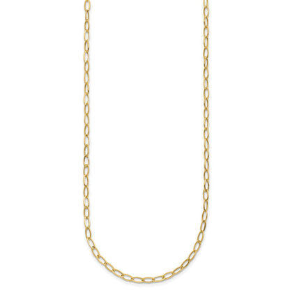 10K Gelbgold Oval Glieder 18necklace Halskette