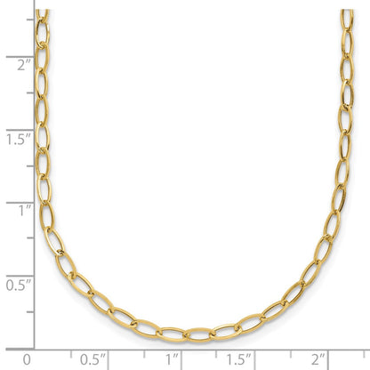 10K Gelbgold Oval Glieder 18necklace Halskette