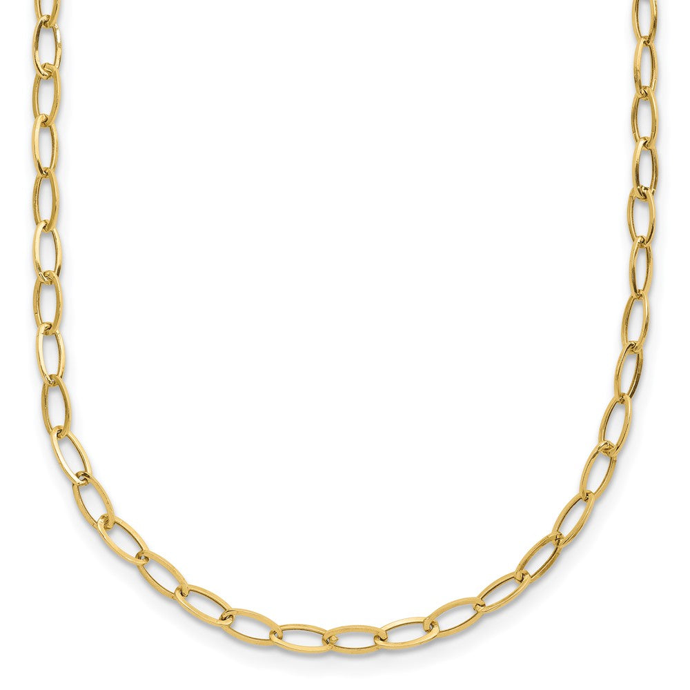 10K Gelbgold Oval Glieder 18necklace Halskette