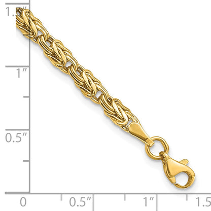 10K Gelbgold Poliert Fantasie Byzantiner Gliederarmband
