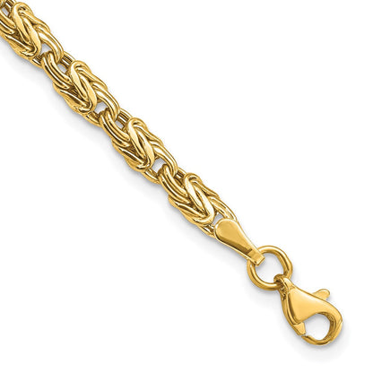 10K Gelbgold Poliert Fantasie Byzantiner Gliederarmband