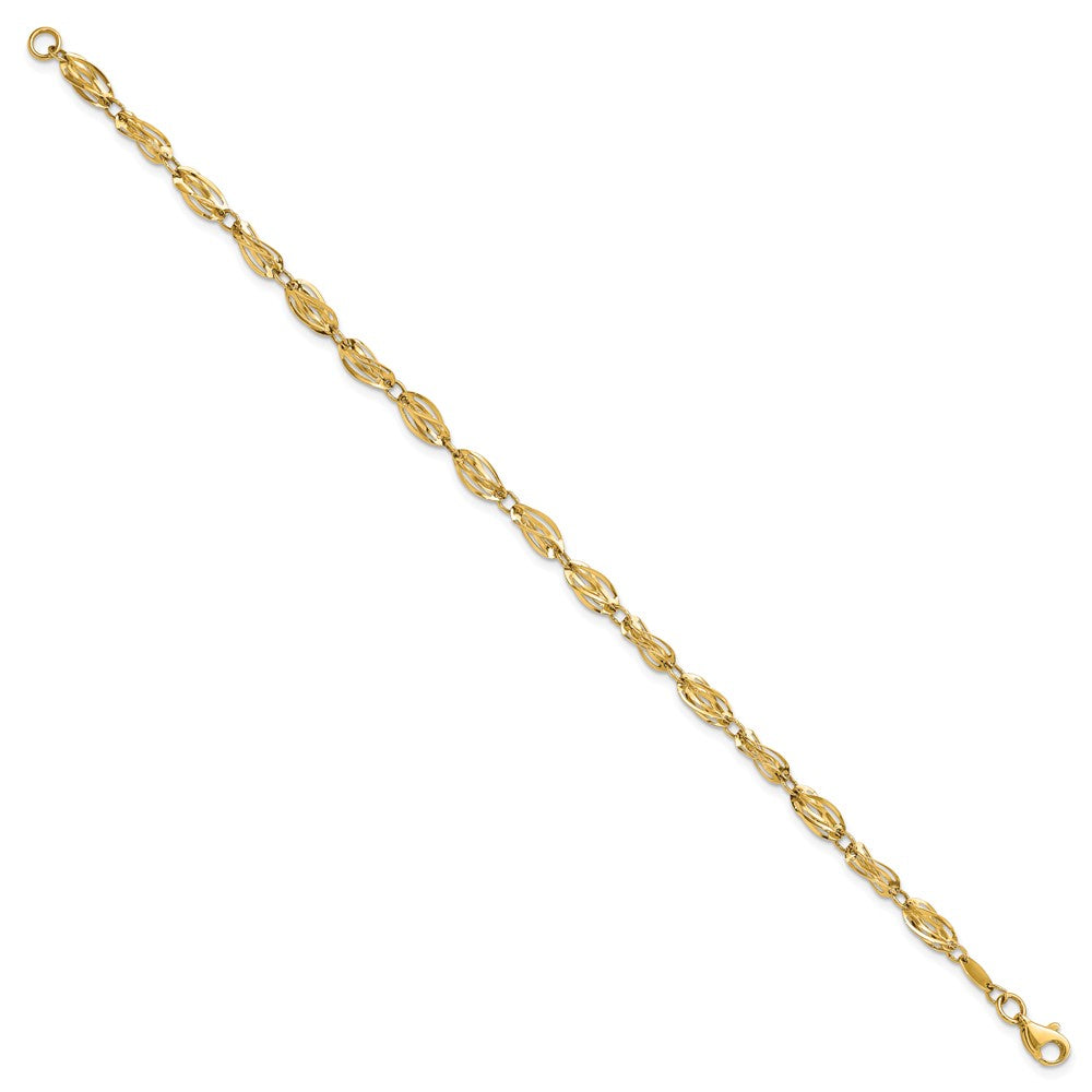 10K Gelbgold Poliert Fantasie Armband