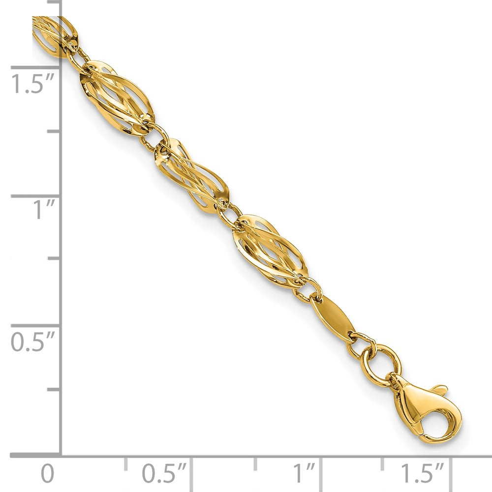 10K Gelbgold Poliert Fantasie Armband
