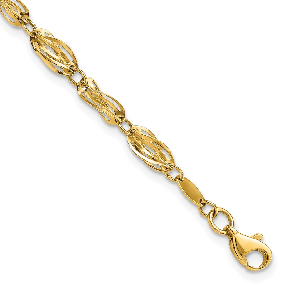 10K Gelbgold Poliert Fantasie Armband