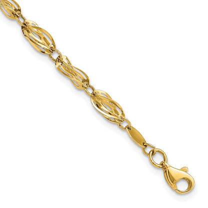 10K Gelbgold Poliert Fantasie Armband