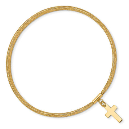 10K Gelbgold Netz Kreuz Hängend Dehnbar Armband