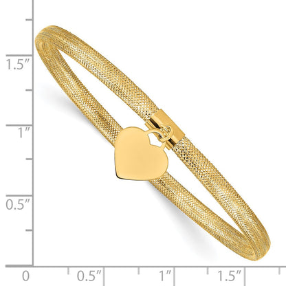 10K Gelbgold Herz Dehnbar Netz Armband