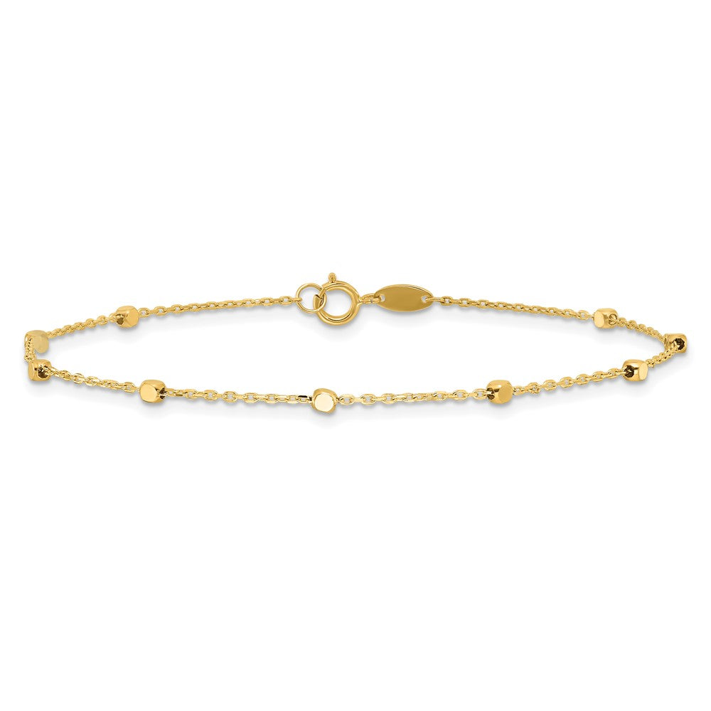 10K Gelbgold 10K Poliert Cube Stations Armband