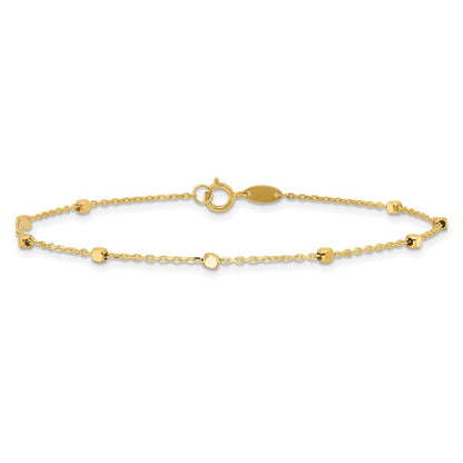 10K Gelbgold 10K Poliert Cube Stations Armband