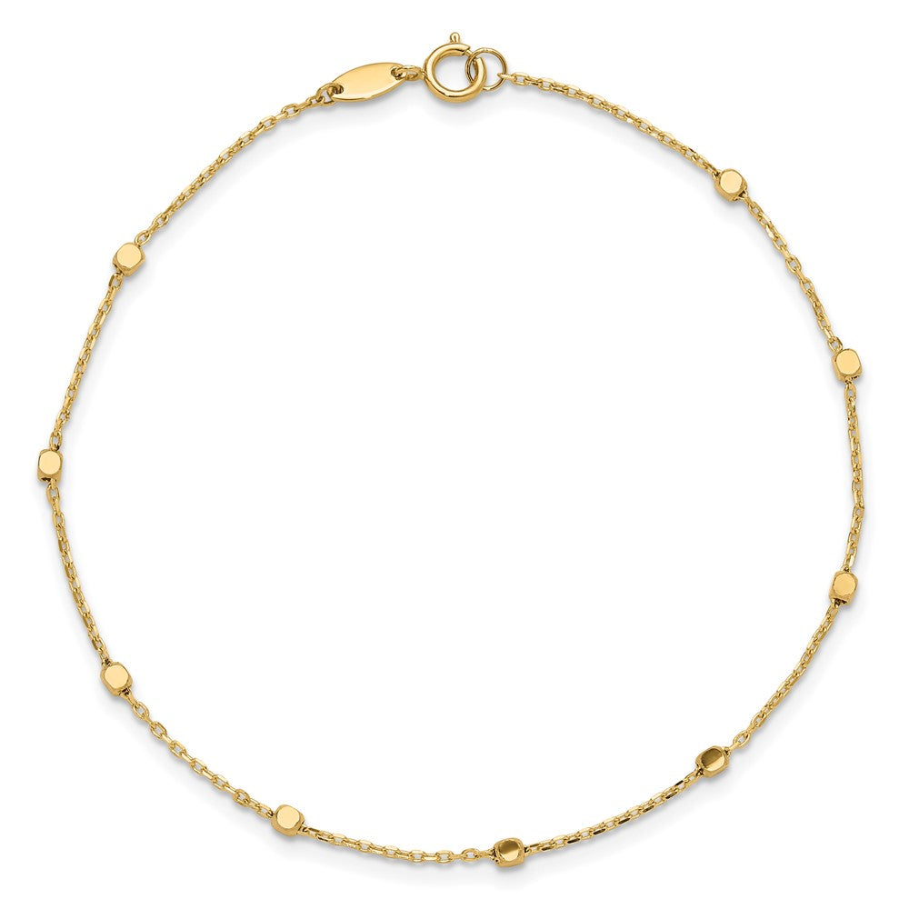 10K Gelbgold 10K Poliert Cube Stations Armband