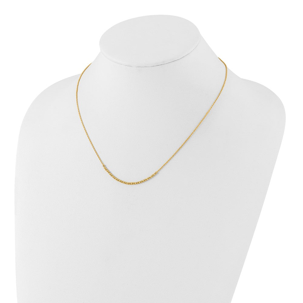 10K Gelbgold Diamantiert Gekugelt Halskette
