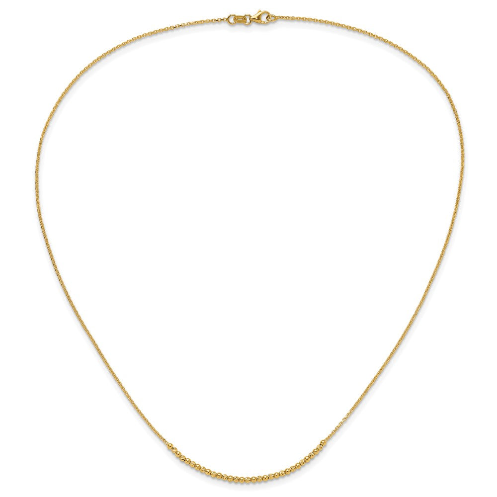 10K Gelbgold Diamantiert Gekugelt Halskette