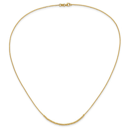 10K Gelbgold Diamantiert Gekugelt Halskette