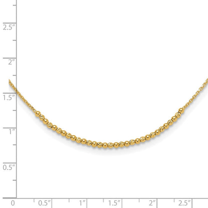 10K Gelbgold Diamantiert Gekugelt Halskette