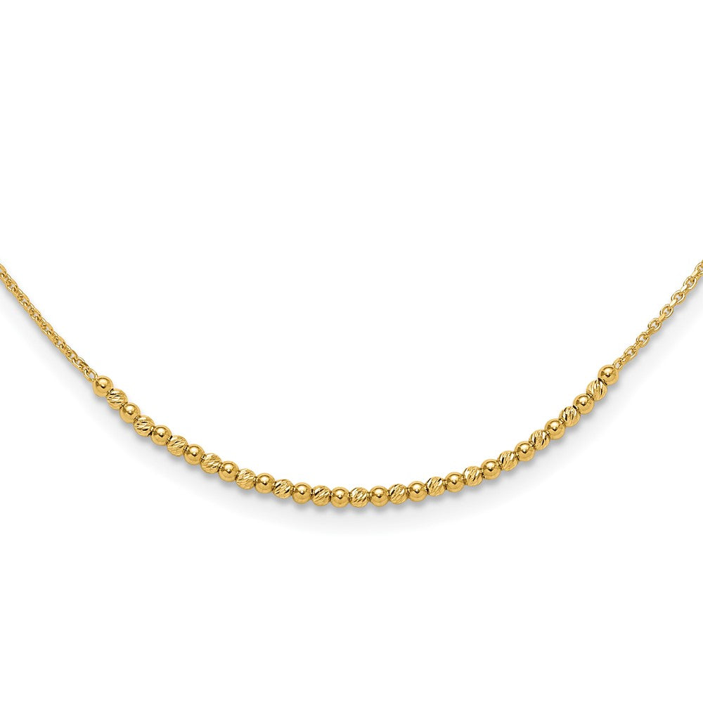 10K Gelbgold Diamantiert Gekugelt Halskette