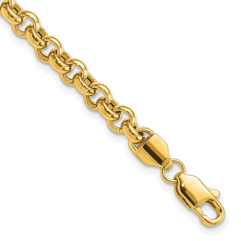 10K Gelbgold 7.5 Zoll 5mm Poliert Fantasie Erbs Glieder Armband