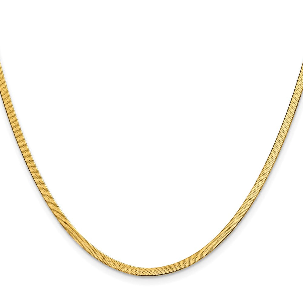 10K Gelbgold 2.5mm Silky Fischgrät Halskette