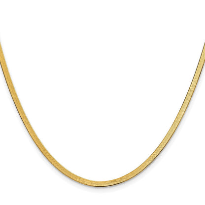 10K Gelbgold 2.5mm Silky Fischgrät Halskette