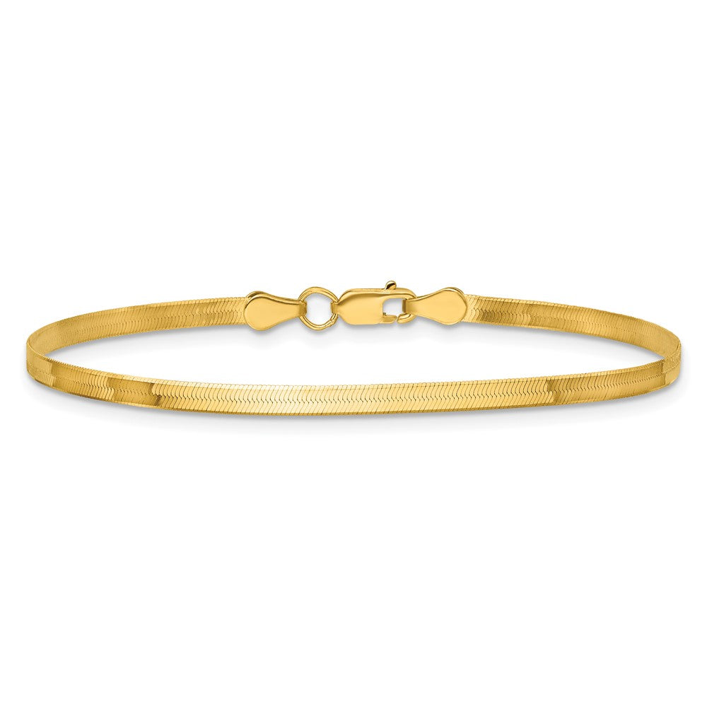 10K Gelbgold 2.5mm Silky Fischgrät Gliederarmband
