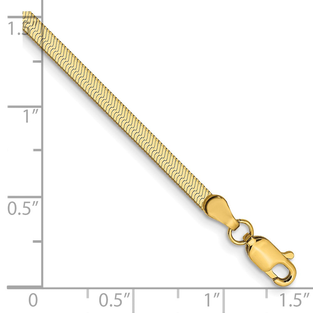10K Gelbgold 2.5mm Silky Fischgrät Gliederarmband
