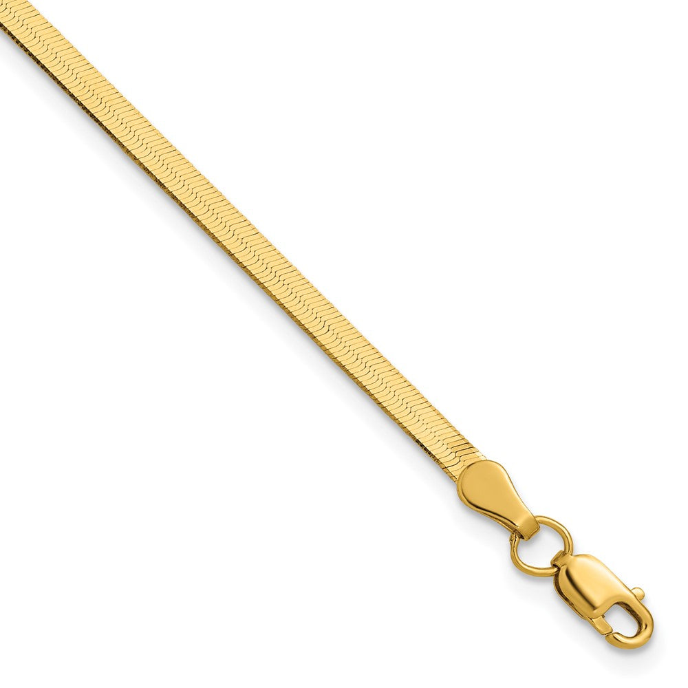 10K Gelbgold 2.5mm Silky Fischgrät Kette Fußkettchen