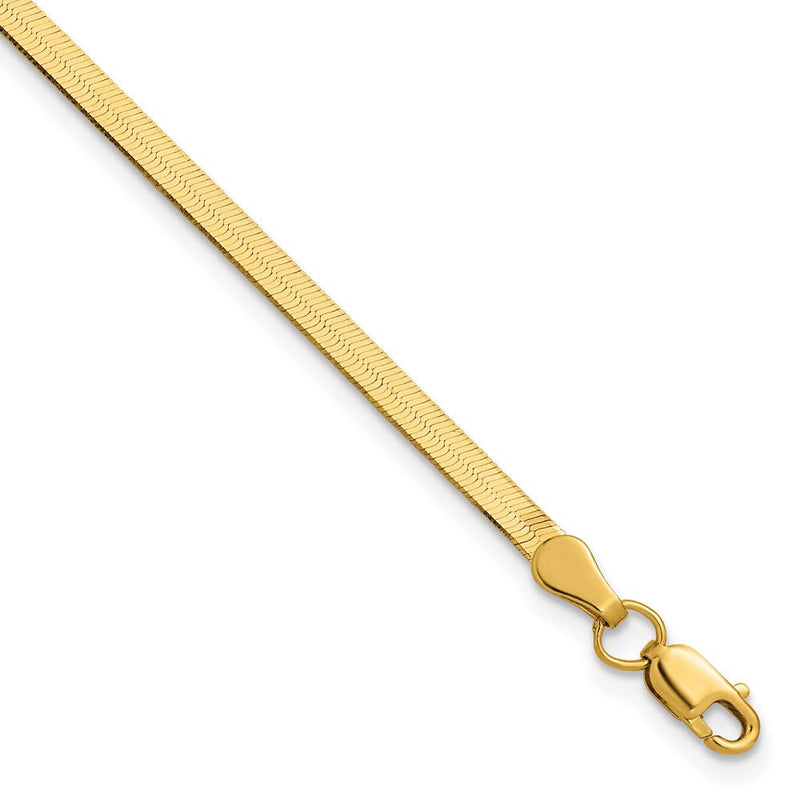 10K Gelbgold 2.5mm Silky Fischgrät Gliederarmband