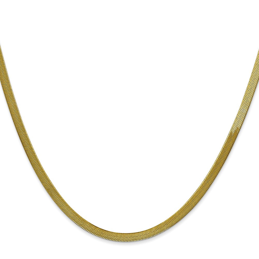 10K Gelbgold 3mm Silky Fischgrät Halskette