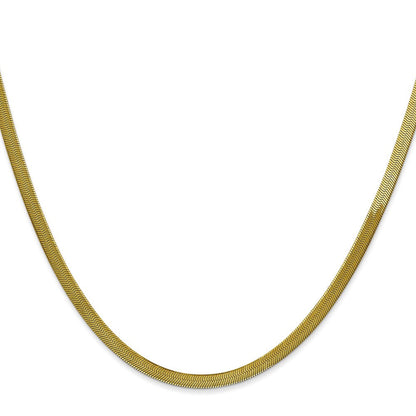 10K Gelbgold 3mm Silky Fischgrät Halskette