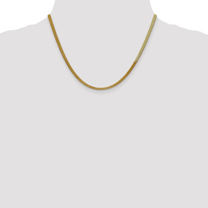 10K Gelbgold 3mm Silky Fischgrät Halskette