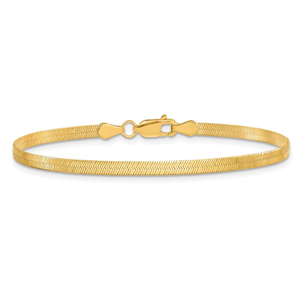 10K Gelbgold 3mm Silky Fischgrät Gliederarmband
