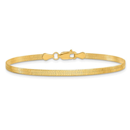 10K Gelbgold 3mm Silky Fischgrät Gliederarmband