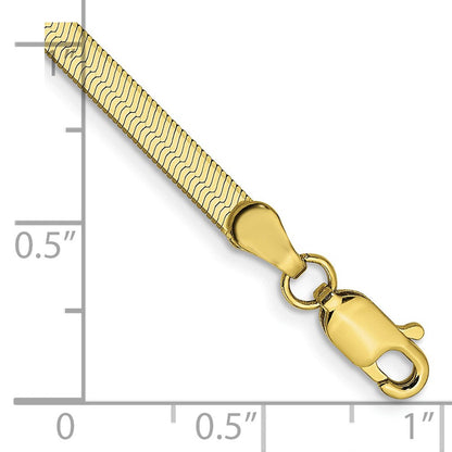 10K Gelbgold 3mm Silky Fischgrät Gliederarmband
