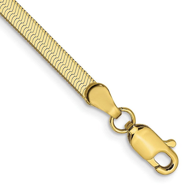 10K Gelbgold 3mm Silky Fischgrät Gliederarmband