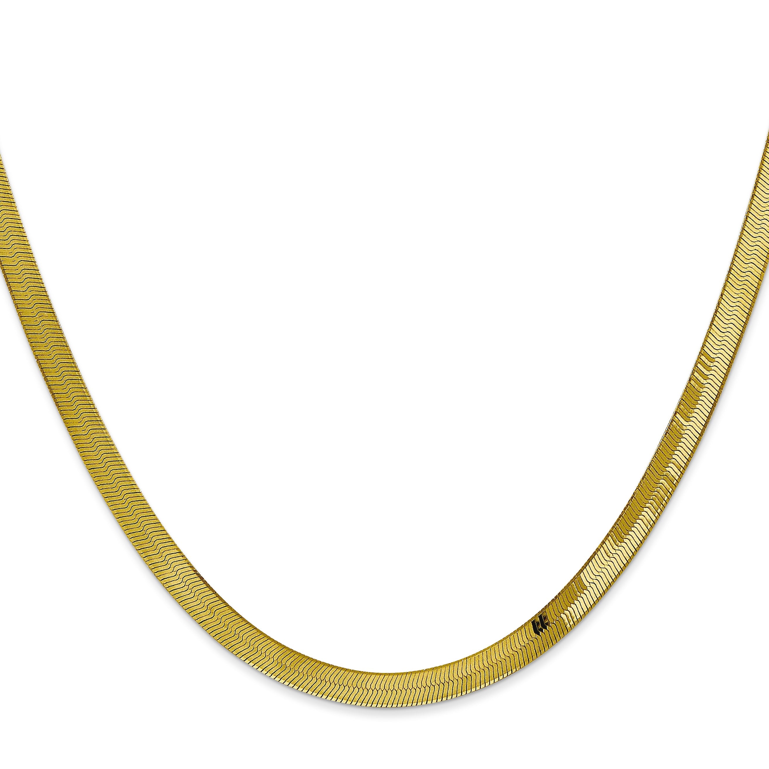 10K Gelbgold 4mm Silky Fischgrät Halskette