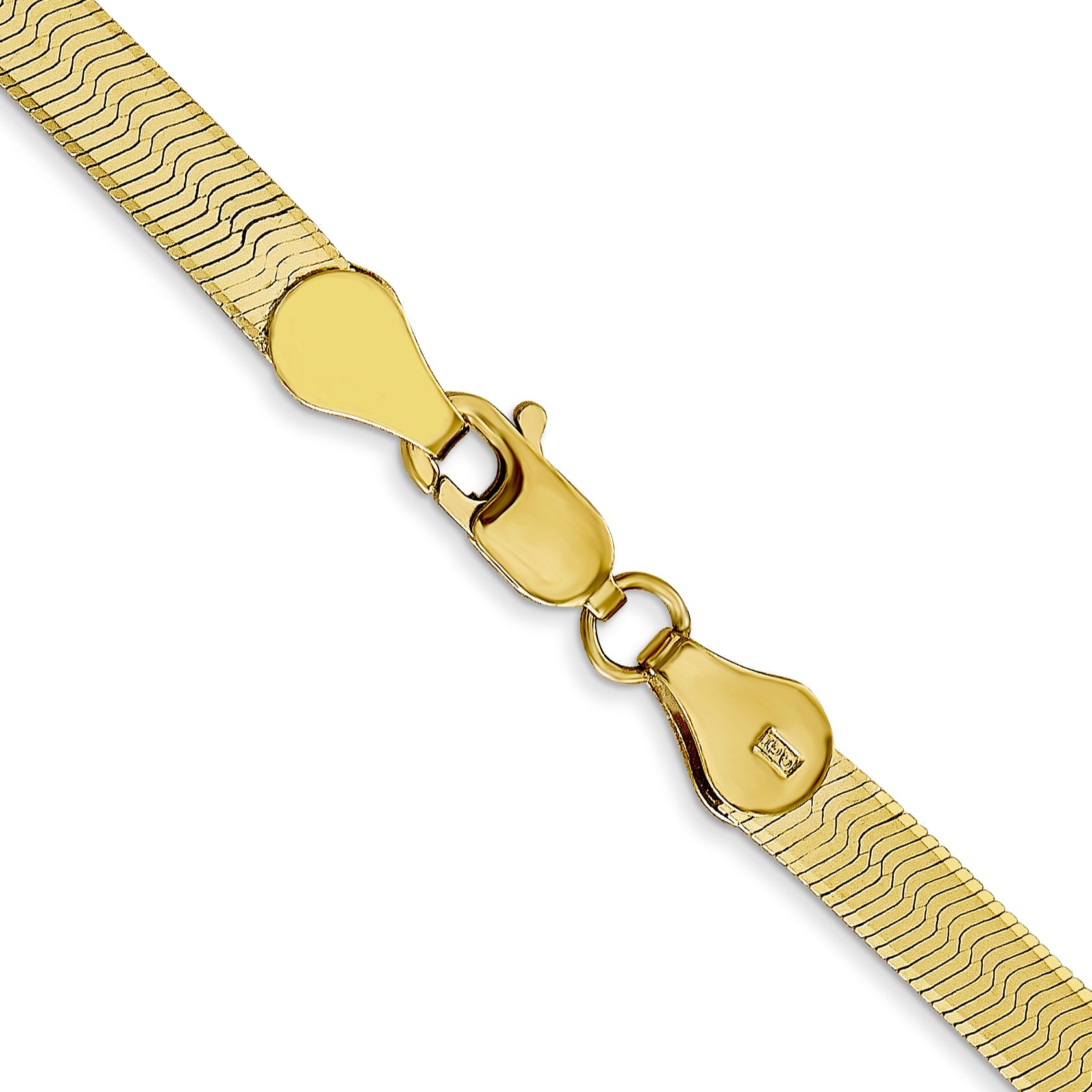 10K Gelbgold 4mm Silky Fischgrät Halskette