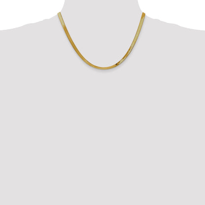 10K Gelbgold 4mm Silky Fischgrät Halskette