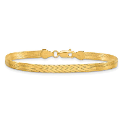 10K Gelbgold 4mm Silky Fischgrät Gliederarmband