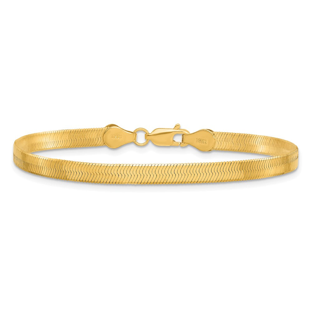 10K Gelbgold 4mm Silky Fischgrät Kette Fußkettchen