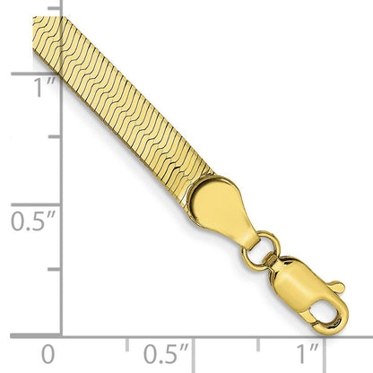 10K Gelbgold 4mm Silky Fischgrät Gliederarmband